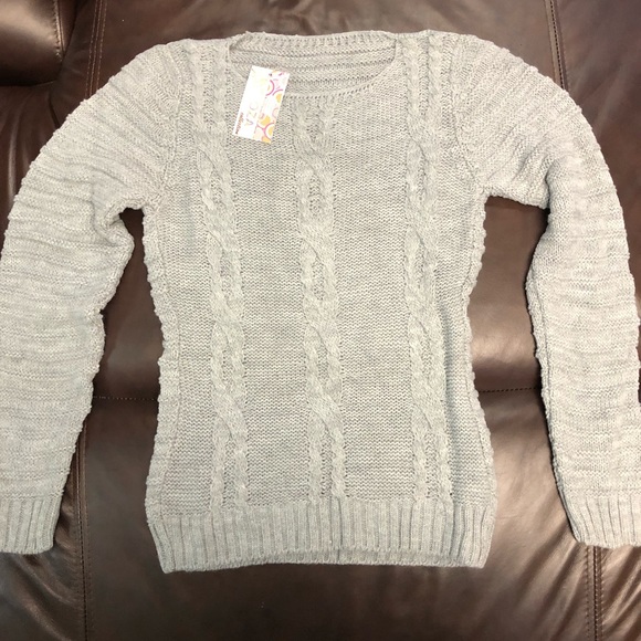 Practical Grey Wool Turkish Sweater stretch crew neck Red Roza Brand rib cuff - Picture 2 of 10